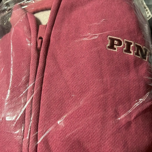 PINK Victoria Secret Ivy Fleece Campus Full Zip Hoodie - Picture 4 of 5